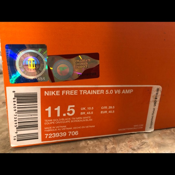 Nike Free Trainer 5.0 V6 AMP FSU College 11.5 - Picture 2 of 6